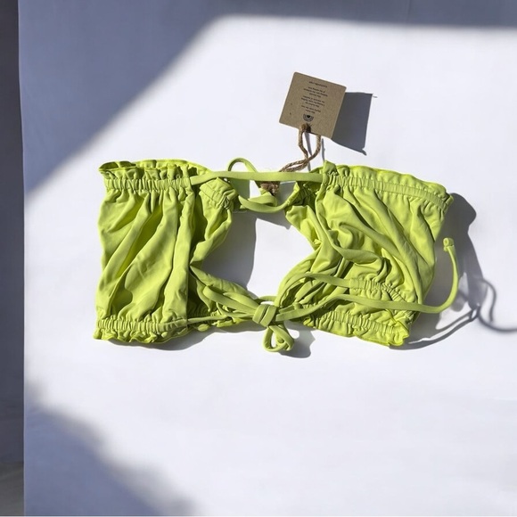 🌻NEW w.tags Free People x Toast Signature Ruffle Bandeau Top in Daiquiri XL - Picture 8 of 14